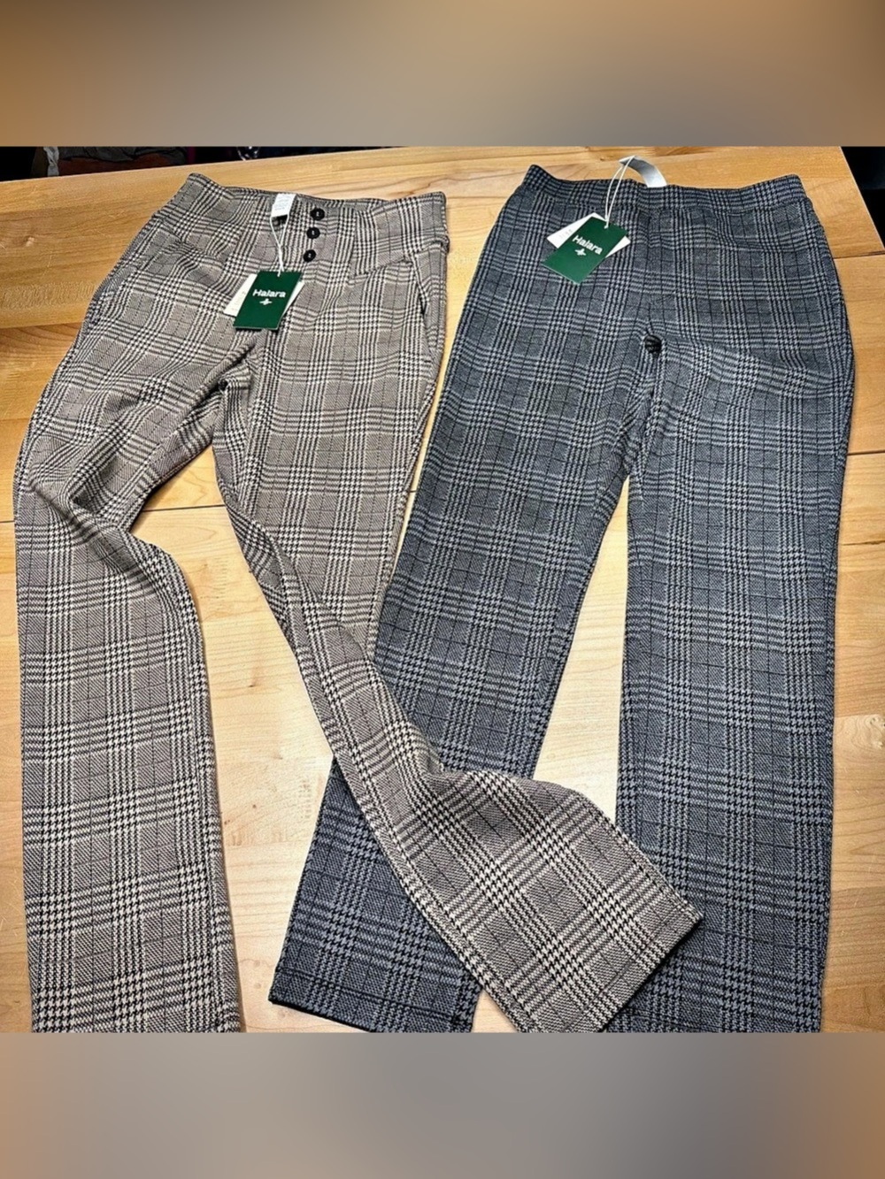 LOT OF 2 Halara High Waisted Plaid Work Pants NWT (XS / Petite)